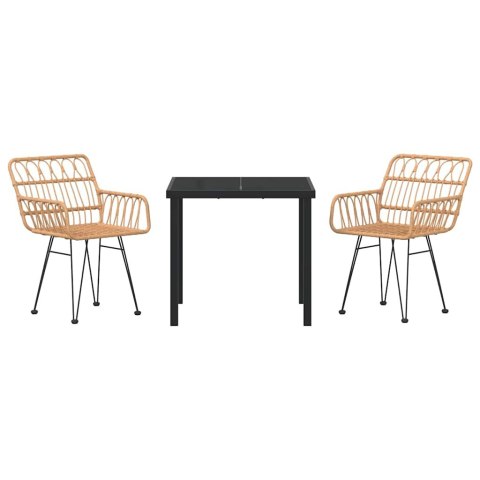 VidaXL Zestaw do jadalni w ogrodzie 3 pcs Brązowy