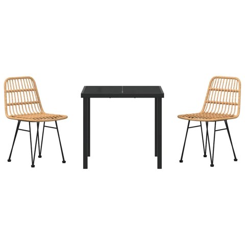 VidaXL Zestaw do jadalni w ogrodzie 3 pcs Brązowy