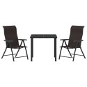 VidaXL Zestaw do jadalni w ogrodzie 3 pcs Czarna kawa