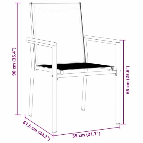 VidaXL Zestaw do jadalni w ogrodzie 3 pcs Czarny
