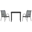 ZESTAW DO JADALNI W OGRODZIE 3 PCS CZARNY