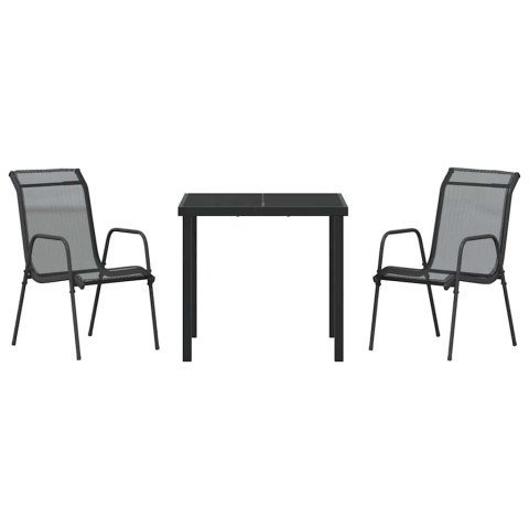 ZESTAW DO JADALNI W OGRODZIE 3 PCS CZARNY