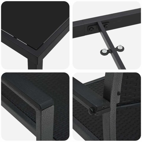 VidaXL Zestaw do jadalni w ogrodzie 3 pcs Czarny