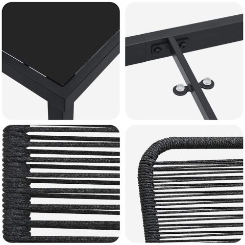 VidaXL Zestaw do jadalni w ogrodzie 3 pcs Czarny