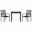 VidaXL Zestaw do jadalni w ogrodzie 3 pcs Czarny