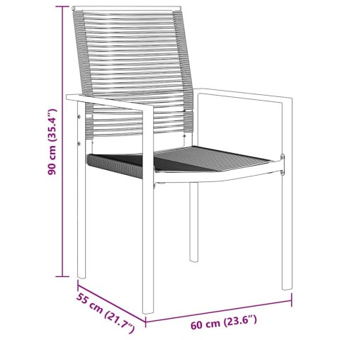 VidaXL Zestaw do jadalni w ogrodzie 3 pcs Czarny