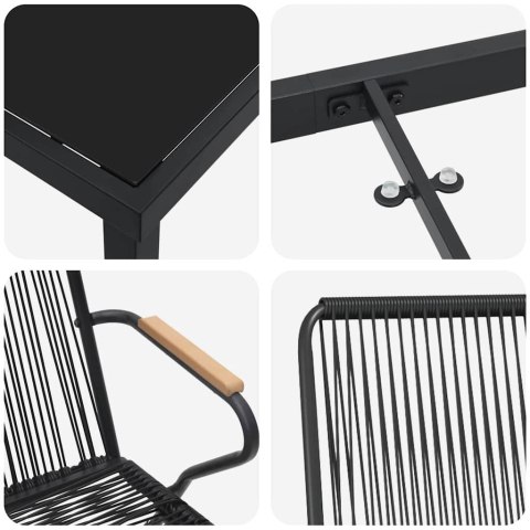 VidaXL Zestaw do jadalni w ogrodzie 3 pcs Czarny