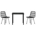 VidaXL Zestaw do jadalni w ogrodzie 3 pcs Czarny