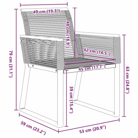 VidaXL Zestaw do jadalni w ogrodzie 3 pcs Czarny