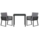 VidaXL Zestaw do jadalni w ogrodzie 3 pcs Czarny