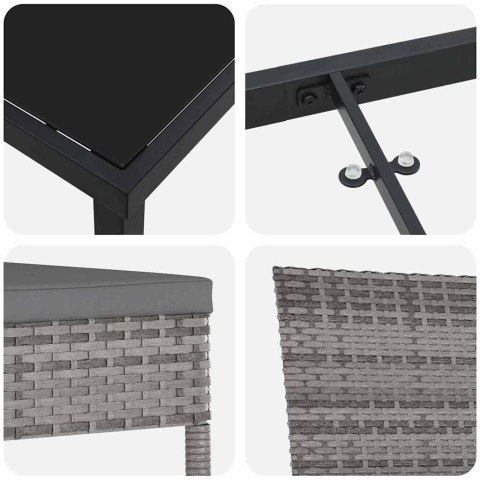 VidaXL Zestaw do jadalni w ogrodzie 3 pcs Szary