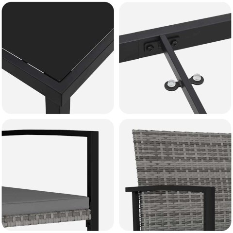 VidaXL Zestaw do jadalni w ogrodzie 3 pcs Szary