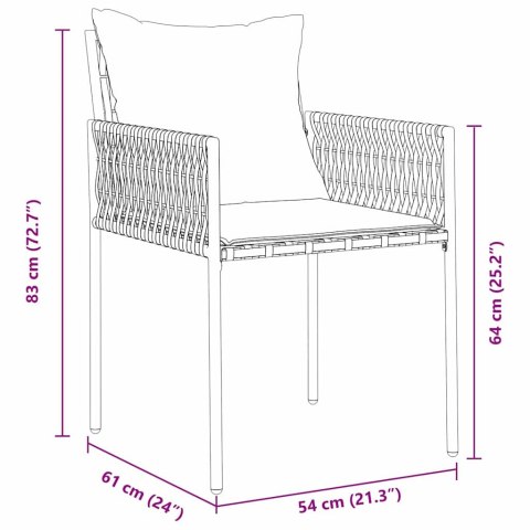 VidaXL Zestaw do jadalni w ogrodzie 5 pcs Brązowy i czarny Rattan PE