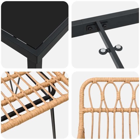 VidaXL Zestaw do jadalni w ogrodzie 5 pcs Brązowy