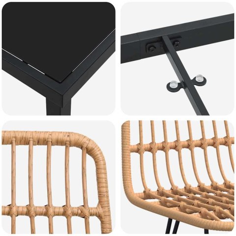 VidaXL Zestaw do jadalni w ogrodzie 5 pcs Brązowy