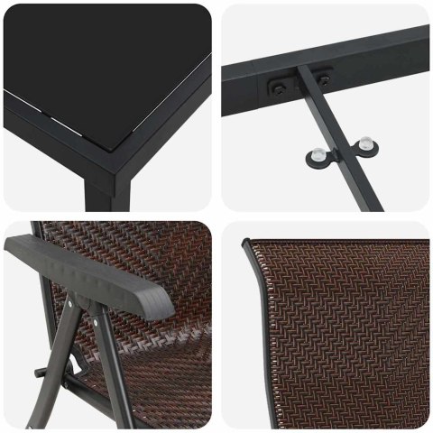 VidaXL Zestaw do jadalni w ogrodzie 5 pcs Brązowy