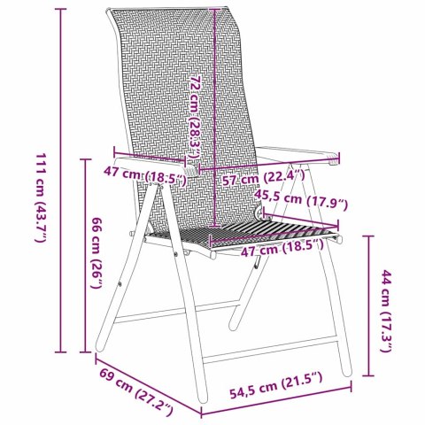 VidaXL Zestaw do jadalni w ogrodzie 5 pcs Czarna kawa