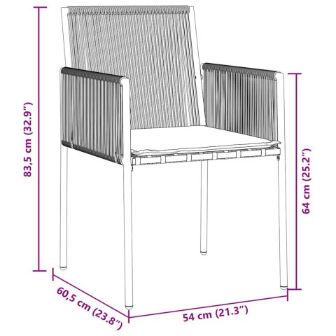 VidaXL Zestaw do jadalni w ogrodzie 5 pcs Czarny Rattan PE