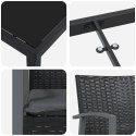 VidaXL Zestaw do jadalni w ogrodzie 5 pcs Czarny i szary Rattan PE