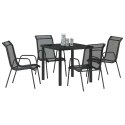 VidaXL Zestaw do jadalni w ogrodzie 5 pcs Czarny
