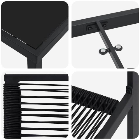 VidaXL Zestaw do jadalni w ogrodzie 5 pcs Czarny