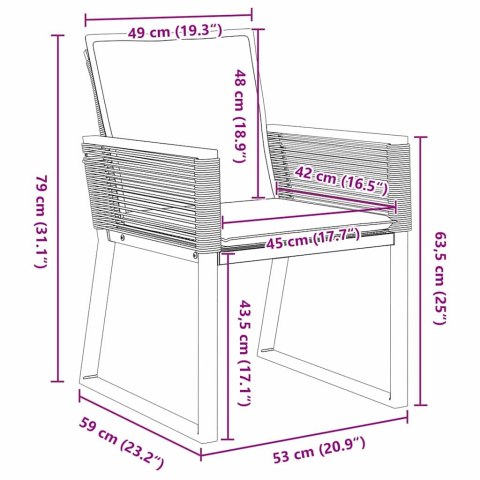 VidaXL Zestaw do jadalni w ogrodzie 5 pcs Czarny