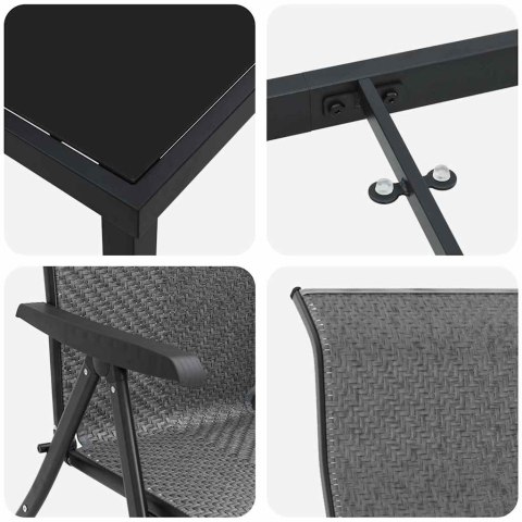 VidaXL Zestaw do jadalni w ogrodzie 5 pcs Szary
