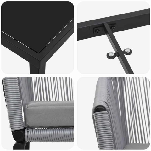 VidaXL Zestaw do jadalni w ogrodzie 3 pcs Antracyt