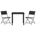 VidaXL Zestaw do jadalni w ogrodzie 3 pcs Czarny