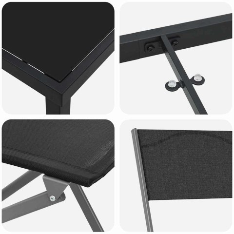 VidaXL Zestaw do jadalni w ogrodzie 3 pcs Czarny