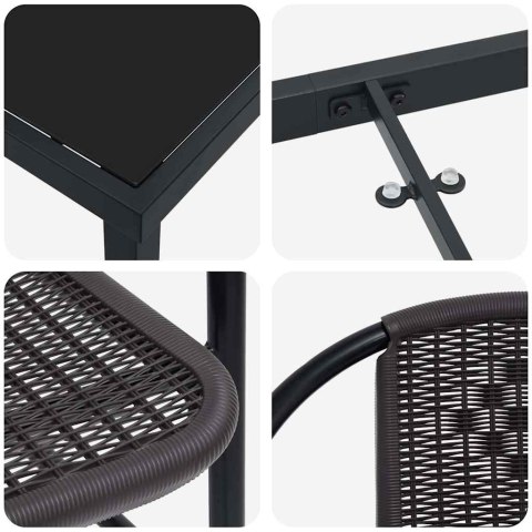 VidaXL Zestaw do jadalni w ogrodzie 3 pcs Czarny
