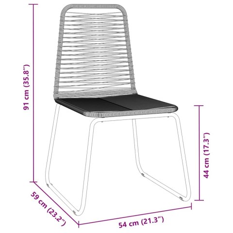 VidaXL Zestaw do jadalni w ogrodzie 3 pcs Czarny
