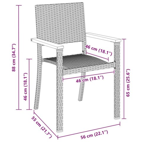 VidaXL Zestaw do jadalni w ogrodzie 3 pcs Czarny