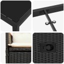 VidaXL Zestaw do jadalni w ogrodzie z poduszką 5 pcs Czarny polirattan