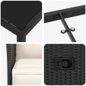 VidaXL Zestaw do jadalni w ogrodzie z poduszką 5 pcs Czarny polirattan