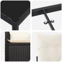 VidaXL Zestaw do jadalni w ogrodzie z poduszką 5 pcs Czarny polirattan