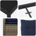 VidaXL Zestaw do jadalni w ogrodzie z poduszką 5 pcs Czarny polirattan