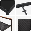 VidaXL Zestaw do jadalni w ogrodzie z poduszką 5 pcs Czarny polirattan