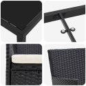 VidaXL Zestaw do jadalni w ogrodzie z poduszką 5 pcs Czarny polirattan