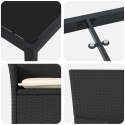 VidaXL Zestaw do jadalni w ogrodzie z poduszką 5 pcs Czarny polirattan