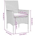 VidaXL Zestaw do jadalni w ogrodzie z poduszką 5 pcs Czarny polirattan