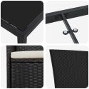 VidaXL Zestaw do jadalni w ogrodzie z poduszką 5 pcs Czarny
