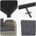 VidaXL Zestaw do jadalni w ogrodzie z poduszką 5 pcs Szary polirattan