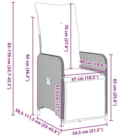 VidaXL Zestaw do jadalni w ogrodzie z poduszką 5 pcs Szary polirattan