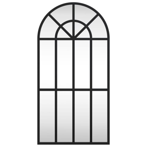 VidaXL Lustro ścienne, czarne, 30x60 cm, zakończone łukiem, żelazo