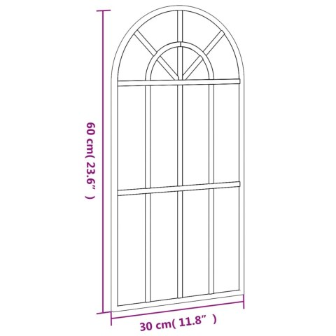 VidaXL Lustro ścienne, czarne, 30x60 cm, zakończone łukiem, żelazo
