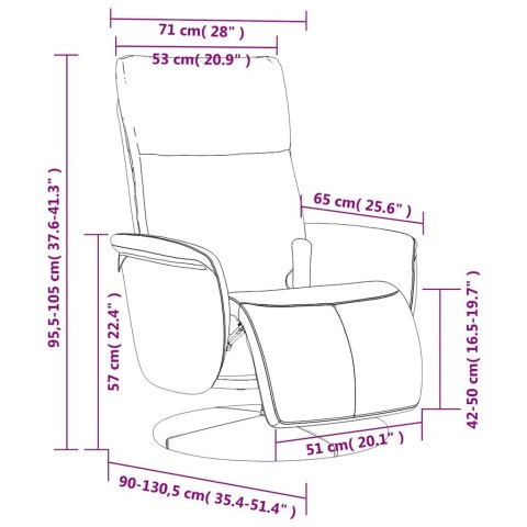 VidaXL Rozkładany fotel masujący z podnóżkiem, kremowy, sztuczna skóra