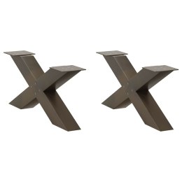 VidaXL Nogi do stolika kawowego w kształcie litery X 2 szt. Naturalna stal 70x(30-31) cm Stal
