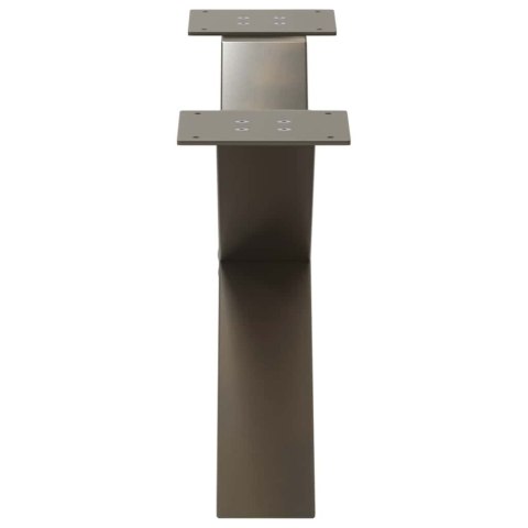 VidaXL Nogi do stolika kawowego w kształcie litery X 2 szt. Naturalna stal 70x(30-31) cm Stal
