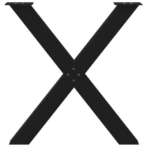 VidaXL Nogi do stołu jadalnego w kształcie litery X 2 szt. Czarne 70x(72-73) cm Stal